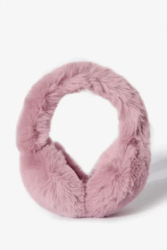 Căști de protecție din blană artificială, roz pudră Căști de protecție din blană artificială, roz pudră