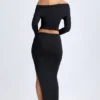 Fustă Carolina din modal, cu talie joasă, lungime maxi, culoare negru Fustă Carolina din modal, cu talie joasă, lungime maxi, culoare negru