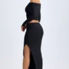 Fustă Carolina din modal, cu talie joasă, lungime maxi, culoare negru Fustă Carolina din modal, cu talie joasă, lungime maxi, culoare negru
