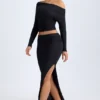 Fustă Carolina din modal, cu talie joasă, lungime maxi, culoare negru Fustă Carolina din modal, cu talie joasă, lungime maxi, culoare negru