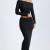 Fustă Carolina din modal, cu talie joasă, lungime maxi, culoare negru Fustă Carolina din modal, cu talie joasă, lungime maxi, culoare negru