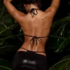 Fustă de costum de baie metalizată cu volane, de culoare neagră Fustă de costum de baie metalizată cu volane, de culoare neagră