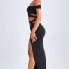 Fustă maxi asimetrică cu decupaje Urara, negru Fustă maxi asimetrică cu decupaje Urara, negru