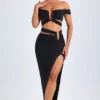 Fustă maxi asimetrică cu decupaje Urara, negru Fustă maxi asimetrică cu decupaje Urara, negru