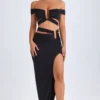 Fustă maxi asimetrică cu decupaje Urara, negru Fustă maxi asimetrică cu decupaje Urara, negru