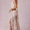 Fustă maxi asimetrică cu volane Romy, cu imprimeu floral Primrose Fustă maxi asimetrică cu volane Romy, cu imprimeu floral Primrose