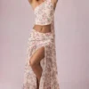 Fustă maxi asimetrică cu volane Romy, cu imprimeu floral Primrose Fustă maxi asimetrică cu volane Romy, cu imprimeu floral Primrose