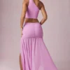 Fustă maxi asimetrică cu volane Romy în nuanța Pink Orchid Fustă maxi asimetrică cu volane Romy în nuanța Pink Orchid