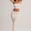 Fustă maxi Blake din modal, cu talie medie și imprimeu în dungi Fustă maxi Blake din modal, cu talie medie și imprimeu în dungi
