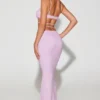 Fustă maxi cu bretele și decorațiuni Sardinia, în culoarea liliac Fustă maxi cu bretele și decorațiuni Sardinia, în culoarea liliac