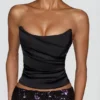 Fustă maxi cu talie medie și decupaj pe coapsă, cu ornamente, Nevara, în negru-violet Fustă maxi cu talie medie și decupaj pe coapsă, cu ornamente, Nevara, în negru-violet