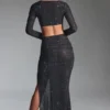 Fustă maxi cu volane și ornamente Claribel, negru Fustă maxi cu volane și ornamente Claribel, negru