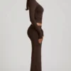 Fustă maxi Nadina din modal cu talie asimetrică, în culoarea ciocolată Fustă maxi Nadina din modal cu talie asimetrică, în culoarea ciocolată