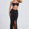 Fustă maxi Ondine cu volane, negru Fustă maxi Ondine cu volane, negru