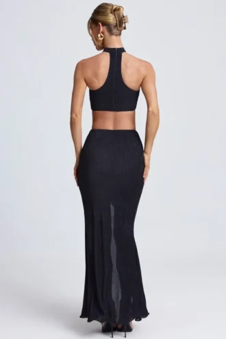 Fustă maxi Ondine cu volane, negru Fustă maxi Ondine cu volane, negru