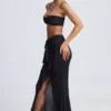 Fustă maxi Ondine cu volane, negru Fustă maxi Ondine cu volane, negru