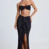 Fustă maxi Ondine cu volane, negru Fustă maxi Ondine cu volane, negru