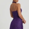 Fustă micro mini A-line cu detalii în formă de inimă Querida, în culoarea violet Fustă micro mini A-line cu detalii în formă de inimă Querida, în culoarea violet