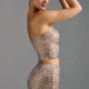 Fustă micro mini cu talie joasă și ornamente Adaia, culoare Almond Fustă micro mini cu talie joasă și ornamente Adaia, culoare Almond