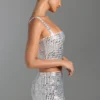 Fustă micro mini cu talie joasă și ornamente Adaia, în culoarea alb Fustă micro mini cu talie joasă și ornamente Adaia, în culoarea alb