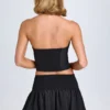 Fustă micro mini cu volane și strângere în talie Nellary, negru Fustă micro mini cu volane și strângere în talie Nellary, negru