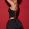 Fustă micro mini Marnie cu tiv bufant, negru