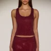 Fustă mini A-line cu talie medie și ornamente Asta, în culoarea burgund Fustă mini A-line cu talie medie și ornamente Asta, în culoarea burgund
