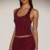 Fustă mini A-line cu talie medie și ornamente Asta, în culoarea burgund Fustă mini A-line cu talie medie și ornamente Asta, în culoarea burgund