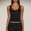 Fustă mini A-line cu talie medie și ornamente Asta, negru Fustă mini A-line cu talie medie și ornamente Asta, negru