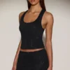 Fustă mini A-line cu talie medie și ornamente Asta, negru Fustă mini A-line cu talie medie și ornamente Asta, negru