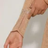 Fustă mini A-line cu talie medie și ornamente Nolene, culoare Almond Fustă mini A-line cu talie medie și ornamente Nolene, culoare Almond