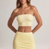 Fustă mini A-line cu talie medie Zuri Modal în culoarea Lemon Sherbet Fustă mini A-line cu talie medie Zuri Modal în culoarea Lemon Sherbet
