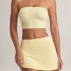Fustă mini A-line cu talie medie Zuri Modal în culoarea Lemon Sherbet Fustă mini A-line cu talie medie Zuri Modal în culoarea Lemon Sherbet