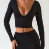 Fustă mini Aliz Modal Twist-Front cu talie medie, în culoarea neagră Fustă mini Aliz Modal Twist-Front cu talie medie, în culoarea neagră