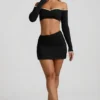 Fustă mini asimetrică Mari Modal, negru Fustă mini asimetrică Mari Modal, negru