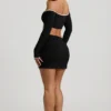 Fustă mini asimetrică Mari Modal, negru Fustă mini asimetrică Mari Modal, negru