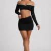 Fustă mini asimetrică Mari Modal, negru Fustă mini asimetrică Mari Modal, negru