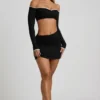 Fustă mini asimetrică Mari Modal, negru Fustă mini asimetrică Mari Modal, negru