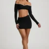 Fustă mini asimetrică Mari Modal, negru Fustă mini asimetrică Mari Modal, negru