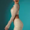 Fustă mini bodycon din dantelă decorată Romy, culoare ivoriu Fustă mini bodycon din dantelă decorată Romy, culoare ivoriu
