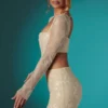 Fustă mini bodycon din dantelă decorată Romy, culoare ivoriu Fustă mini bodycon din dantelă decorată Romy, culoare ivoriu