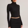 Fustă mini Cali din modal cu volane, talie medie, în negru Fustă mini Cali din modal cu volane, talie medie, în negru