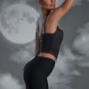 Fustă mini cu șireturi Asra, negru