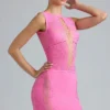 Fustă mini cu talie medie și decorațiuni Joni, în roz bubblegum Fustă mini cu talie medie și decorațiuni Joni, în roz bubblegum