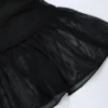 Fustă mini cu talie medie și volane, cu detalii metalice, Tobago, în negru Fustă mini cu talie medie și volane, cu detalii metalice, Tobago, în negru