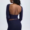 Fustă mini cu talie medie și volane din material Cali Modal, culoare albastru închis Fustă mini cu talie medie și volane din material Cali Modal, culoare albastru închis