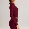Fustă mini cu talie medie și volane din modal Cali, în culoarea roșu vin Fustă mini cu talie medie și volane din modal Cali, în culoarea roșu vin