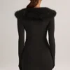 Fustă mini din tricot cu talie medie Tova, negru Fustă mini din tricot cu talie medie Tova, negru