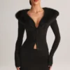 Fustă mini din tricot cu talie medie Tova, negru Fustă mini din tricot cu talie medie Tova, negru