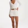 Fustă mini din tricot moale, culoare Ivory Fustă mini din tricot moale, culoare Ivory